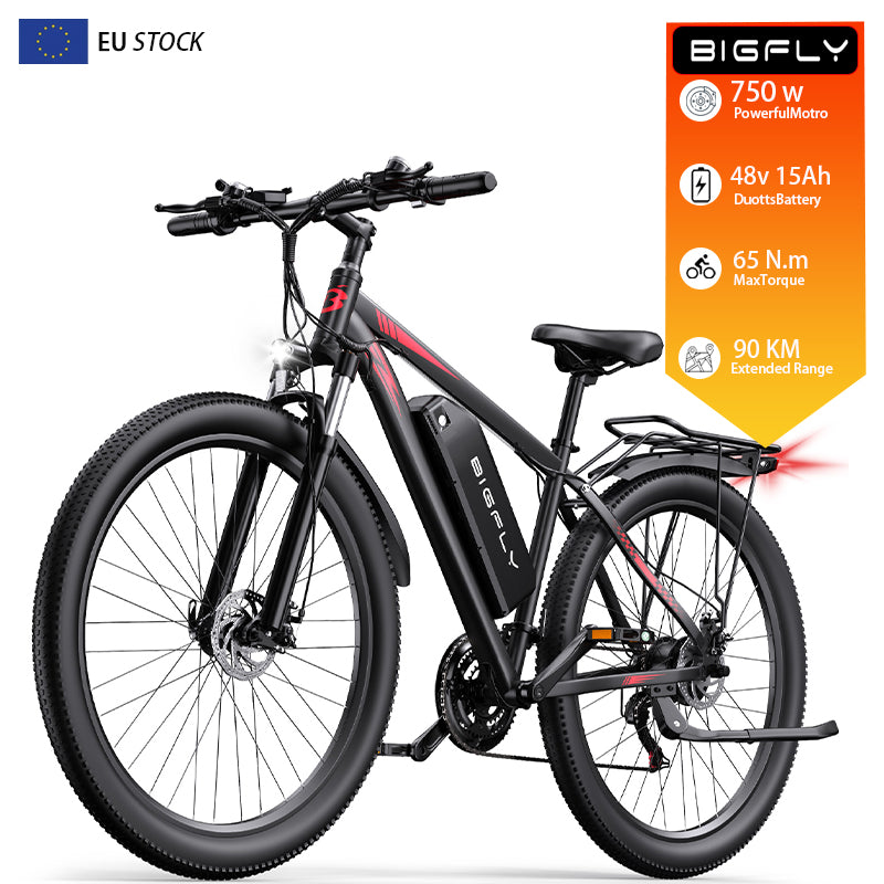 Bigfly C29 Ultra 750w Rear Drive Motor 48V 15Ah Battery Mountain Off-Road Electric Bike Kukirin EU