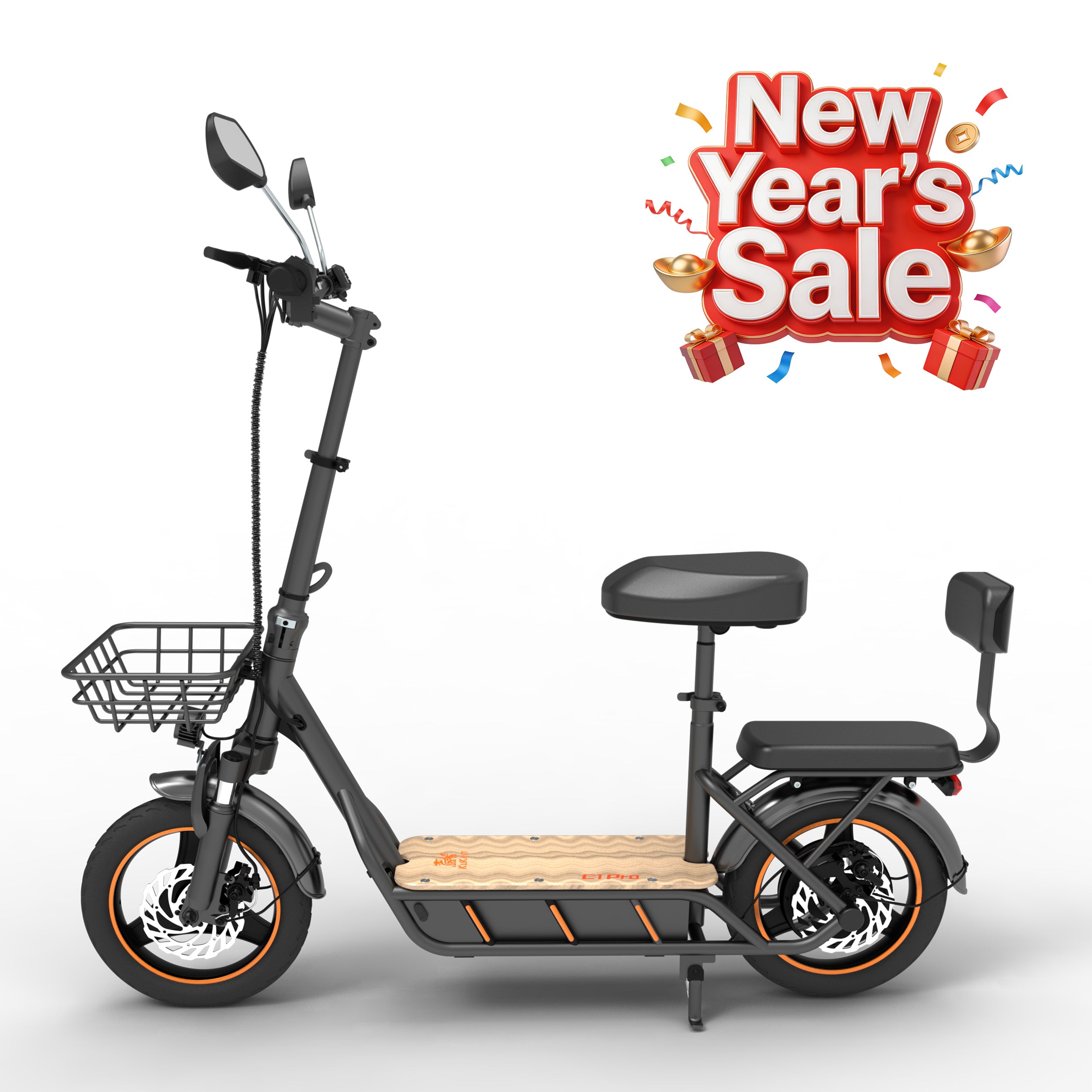 Bicicleta elétrica KuKirin C1 Pro com bateria de 48 V e 26 Ah e motor de 1200 W